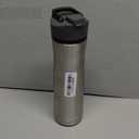 Contigo Cortland Chill 2.0 Vacuum-Insulated Stainless Steel Water Bottle, Spill-Proof Sip Technology, Interchangeable Lid, 24oz, Steel/Licorice, Perfect for Fitness Travel Everyday Use (Single Pack)