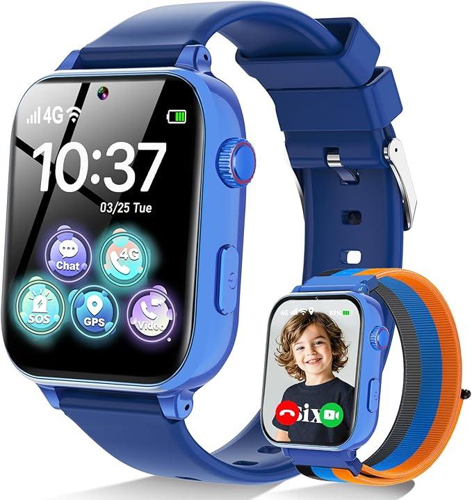 MOKAST Kids Smart Watch Toys for Boys Girls – Children Watch for Kids 412 Years Touch Screen Watches with 15 Games Video Camera Music Player Alarm School Mode Education Birthday Gifts (Navy)