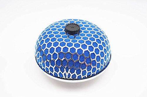 Autobahn88 Mushroom High Flow Air Intake Filter, 3" (76mm) Inlet, Oil-Free, Metal Frame (Blue)