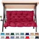 Outdoor/Indoor Swing Replacement Cushion, 2 or 3 Seats Bench Cushions with Backrest, Thicken 4" Recliner Seat Pad for Garden/Patio, Waterproof Premium Tufted Cushion with Ties(Claret-60x40x4in)
