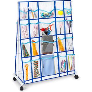 Leinuosen Craft Rolling Cart with Wheels 3.3ft Tall 40 Storage Pockets Portable Movable Art Cart Utility Organizer with Wheels for Classroom School Home Office Student Arts & Craft Supplies