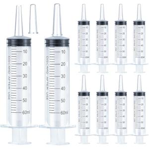 60ml Syringe for Liquid, Oral, Scientific Labs, Measurement, Dispensing, Catheter Tip with Cap- 10 Pack 60ml Syringes