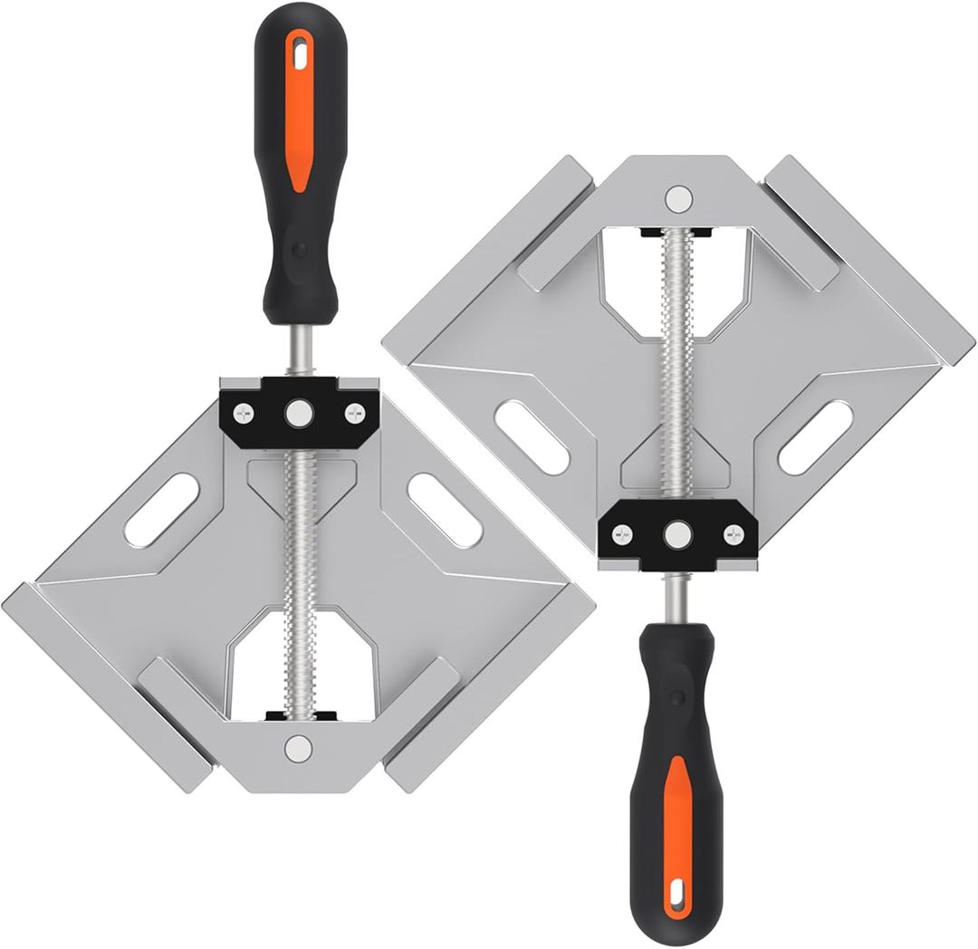 Corner Clamp, 2pcs 90 Degree Right Angle Clamp with Adjustable Aluminum Alloy Swing Jaw, Single Handle Clamps for Woodworking Tools Photo Framing, Present for Men Dad 15.1 Inch (Large)