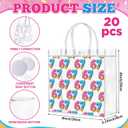 Leinuosen 20 Pcs 6 7 Theme Ice Cream Clear Gift Bags with Handles PVC Ice Cream Goodie Bags Bulk Donut Party Favors Sport Themed Wrap Team Birthday Party Supplies for Treat Candy Snack
