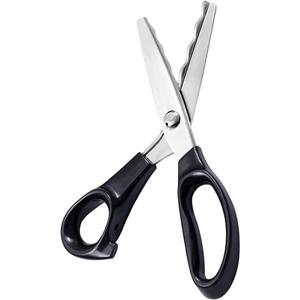 Professional Pinking Shears, Comfort Grip Handle Stainless Steel Dressmaking Scissors Sewing Art Craft Cut Tool, Serrated and Scalloped Blade Cutting Scissor for Fabric Decoration (Scalloped 18mm)