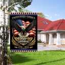 Welcome 4th of July Patriotic Highland Cow House Flag 28x40 Inch Double Sided for Outside, Independence Day Memorial Day Outdoor Decoration