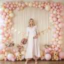 24x10FT Champagne Backdrop Curtains for Wedding Parties, Wrinkle Free Polyester Photography Backdrop Drapes for Wedding Baby Shower Birthday Parties Stage Background Stand Decorations 4x10ft,6 Panels, W4' X H10'
