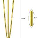 Osring 34 Inch Hairpin Table Legs with 1/2” Dia 3-Rods, Metal Furniture Legs for Coffee Table and TV Stand, Mid-Century Gold Hairpin Feet with Floor Protector, 4 Pack