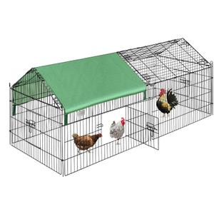 DEStar 71 x 30 Foldable Outdoor Backyard Metal Coop Chicken Cage Enclosure Duck Rabbit Cat Crate Playpen Exercise Pen with Weather Proof Cover