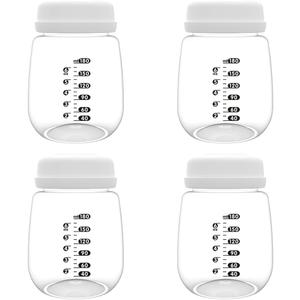 4pcs Breast Pump Collection Bottles for Spectra S2 S1 9 Plus Motif Luna Breast Pumps, 6.oz 180ml Reusable Wide Neck Bottles with Collar and Sealing Disc, Replace for Spectra Bottle