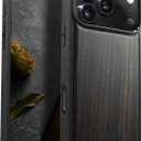 Carveit Magnetic Wooden Case for iPhone 17 Pro Case, Wood Artisan Engraved & Black Soft TPU Shockproof Cover, Compatible with MagSafe Wireless Chargers (Natural Grain) Blackwood