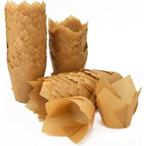 200pcs Tulip Cupcake Liners, Standard Greaseproof Paper Baking Cups Muffin Liners Holders Perfect for Bridal Showers, Baby Showers, Birthday Parties, Banquets, and Catering Events (Natural) 200pcs Tulip Cupcake Liners, Standard Greaseproof Paper Baking Cups Muffin Liners Holders Perfect for Bridal Showers, Baby Showers, Birthday Parties, Banquets, and Catering Events (Natural)