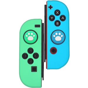 2 x Swi-itch Controller Ni-Tendo Swi-itch Transparent Cover, Ni-Tendo Swi-itch Soft Film Compatible with O-L-E-D Swi-itch Controllers (Comes with 2 Thumb Sleeves)