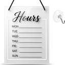 Business Hours Sign Customizable, Dry Erase Store Hours Sign with Rope and Suction Cup, Open and Closed Sign for Cafe/Salon/Barbershop
