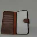 compatible with iPhone 16 Pro 6.3"Genuine Leather Wallet caseRFID Blocking4 Credit Card HolderReal LeatherFlip Folio Book Phone case Protective Cover Women Men for Apple 16Pro case Brown