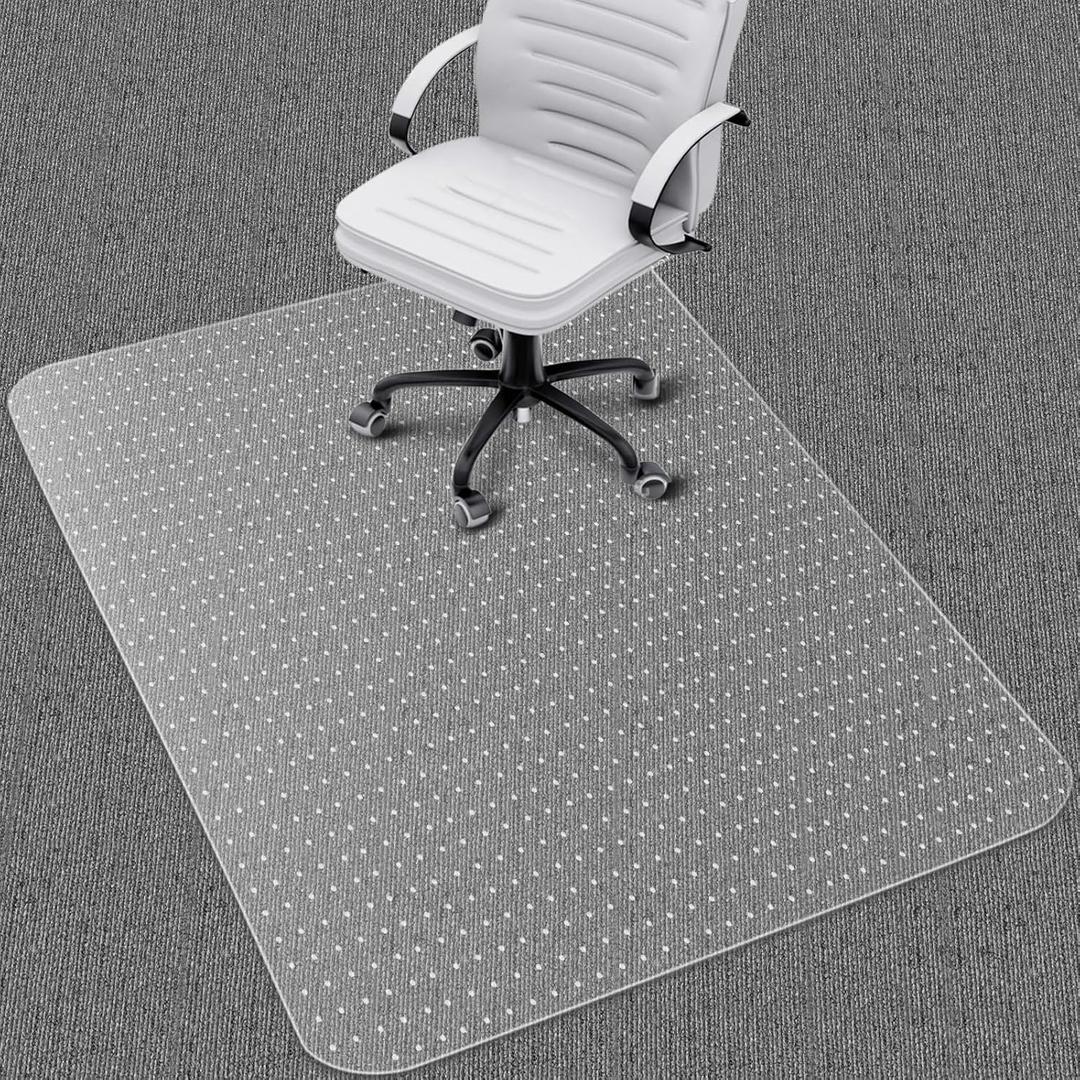 Office Chair Mat for Carpet: 48"x36" Clear Desk Chair Mat for Carpet Floor, Computer Mat for Low Carpeted Floors,Thick and Sturdy Protector, Rug Pad for Rolling Chairs Office Work Gaming, 48 in x 36 in without lip