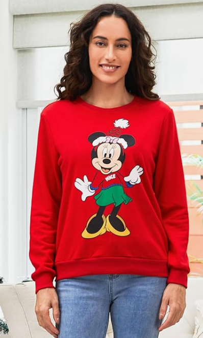 Disney Mickey Christmas Character Print Sweatshirt XL