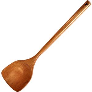 FJNATINH Wooden Spatula with Long Handle for Cooking Kitchen Cookware (Spatula - 1 Piece)