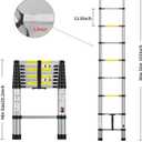 Telescoping Extension Ladder 8.5FT, Aluminum Telescopic Ladders with Carry Bag for Outdoor Indoor Use