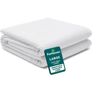 Furhaven Dog Bed Liner Water-Resistant Foam Mattress Protector Cover - White, Large
