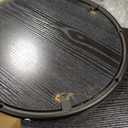 2 Tier Round End Table, Black End Table with Metal Frame for Small Spaces, Accent Coffee Table, Sofa Table, Nightstand for Living Room, Bedroom