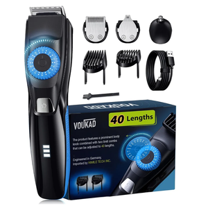 40 Precisions Electric Beard Trimmer for Men, Men's Grooming Trimmer for Beard, Mustache, Face and Ear Hair, Multi-Series Clipper, Waterproof, USB C Charging, Soft Pouch (Blue + Black)