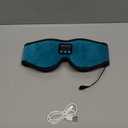 LIGHTIMETUNNEL Sleep Headphones, 3D Bluetooth Sleep Mask, Washable Sleeping Headphones with Ultra Thin Stereo Speakers Microphone Hands Free for Insomnia Travel (1 Count (Pack of 1), Cyan)