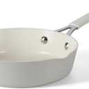 Martha Stewart Heathland 8 Inch Aluminum Fry Pan Cookware Non-Toxic Premium Ceramic Non Stick Frying Pan, Kitchen Egg Pan, Omelet Pan, Always Pan, Pots and Pans, Linen White, Induction Safe