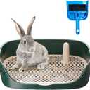 Tfwadmx Rabbit Litter Box Guinea Pig Litter Boxes Small Animal Toilet Corner Pan Rectangle Potty Trainer for Ferret, Chinchilla(15.7" x 11.8" x 3.9") (Green)