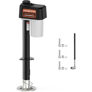 Electric Trailer Jack to 7500LBS,RV Electric Tongue Jack with Built-in Spirit Level for Travel Trailer, 10.24-33.46 Inch Extended,IP65 Waterproof Buttons,5.9 Inch Foot Pad
