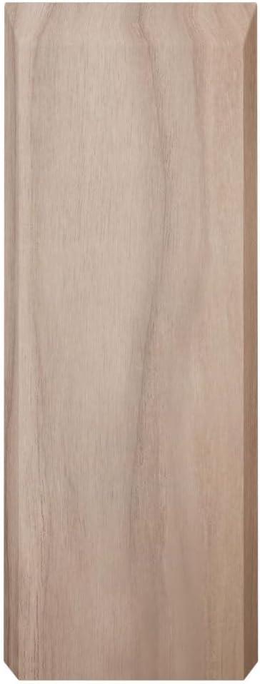2 1/2"W x 6 1/2"H x 1 1/8"P Americraft Solid Hardwood Stain Grade Smooth Plinth Block with Beveled Edge, Walnut