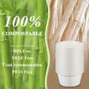 Tessco for you 32 oz 100 Pack Large Disposable Salad Bowls Deep Heavy Duty Paper Bowls Sugarcane Fiber Compostable Biodegradable Microwave Safe for Hot Cold Soup Ramen Popcorn Pasta (White Color)
