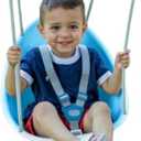 Swurfer Coconut Toddler Swing  Comfy Baby Swing Outdoor, 3- Point Adjustable Safety Harness, Secure, Safe Quick Click Locking System, Blister-Free Rope, Easy Installation, Ages 6-36 Months (Blue)