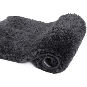 Walensee Large Bathroom Rug XL Extra Soft and Absorbent Shaggy Bath Mat Machine Washable Non Slip Bath Mat, Luxury Bathroom Floor Mat, Black