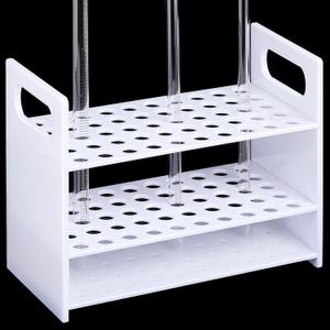 Weysat Pipette Rack 9 x 7 x 4.3 Inch Acrylic Pipette Stand Holder Pen Display Stand 15mm Diameter 50 Places for Lab Equipment Organizer Storage Art Paint Brush Makeup Brush Desk