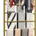 Wall Mounted Scarf Rack, Gold Silk Scarves Hijab Hanger Organizer Metal Racks Wrapping Tissue Paper Ribbon Holder Towels Storage Display for Flower Shop Retail Store (Gold, 10T-23.647.2IN)