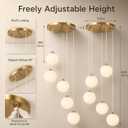 Gold Globe High Ceiling Chandelier - 5-Light 360° Statement Focal Point