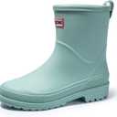 Nutropa Mid Calf Rain Boots for Women,Waterproof Garden Shoes Anti-Slip Rainboots,Outdoor Work Rain Shoes (Green, 39)