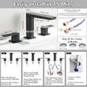 Bathtub Faucet Matte Black, 3 Hole High Flow Garden Tub Faucet Set, Roman Tub Faucet with 2 Handle