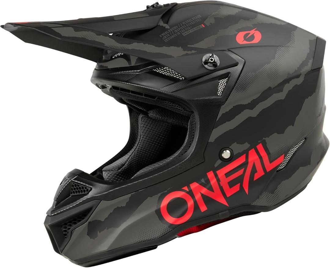 O'Neal 5 SRS Adult Helmet Wild Black/Gray (Large)