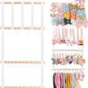 POVETIRE Headband Holder Hair Bows Organizer for Girls, Baby Headbands Hair Accessories Organizer Storage Wall Hanging Decor for Toddler Girls Room (1-White)