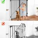 34-53" No Bottom Bar Baby Gates Dog Gate for Stairs, 39" Extra Tall Child Safety Gate with Auto Close Design, Large Walk Thru Door, Extra Wide Hardware Mount Pet Gate for Doorways Deck Indoor Outdoor
