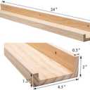 AZSKY Floating Shelves Wall Mounted Set of 2 Natural Wood Picture Shelves Wall Shelves for Bedroom Bathroom Living Room Kitchen Laundry Room Storage & Decoration 24 Inch