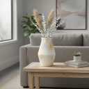 Rustic Farmhouse Ceramic Vase, 10 Inch