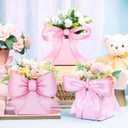 Hushee 12 Sets Pink Bow Baby Shower Flower Centerpieces for Tables Baby Shower Decorations 3D Boxes for Boys Girls Birthday Centro De Mesa Para Gender Reveal Tea Party Supplies
