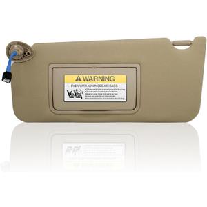 NHILES Left Driver Side Sun Visor Compatible with Honda Accord 2008 2009 2010 2011 2012 2013 2014 2015 2016 2017 with Light Replaces # 83280-TA0-A91ZB (Beige) (Beige(Left Driver Side))