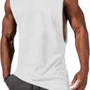 Gafeng Mens Workout Tank Tops Muscle Cut Off Shirts Sleeveless Bodybuilding Gym Cotton T-Shirts (X-Large)