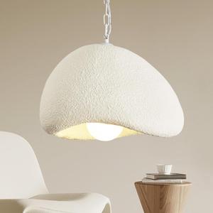 Wabi Sabi Pendant Lights,11.8in White Modern Pendant Light Resin Hanging Lamp Kitchen Island Lighting Modern Japandi Chandelier for Dining Room Bedroom Hallway Restaurant Foyer