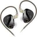 KZ Castor Pro - Enhanced Basses, Integrated Equalizer, Hi-Fi Detachable Cable, Dual Dynamic Driver, Beaver Enhanced Version (Metallic Black with Microphone)
