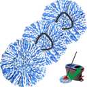 Mop Head Replacement, Spin Mop Replace Head 3 Pack Refills Compatible RinseClean 2-Tank System, Microfiber, Machine Washable